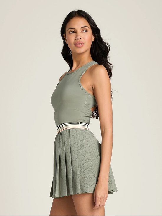 Wilson Dresses & Skirts - Wilson Laser Cut Pleat Tennis Dress Vetiver Sage Green with Striped Waist Small